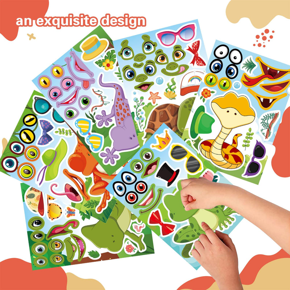 DUJAA reptile Make-a-Face stickers ideal for kids crafts and school projects