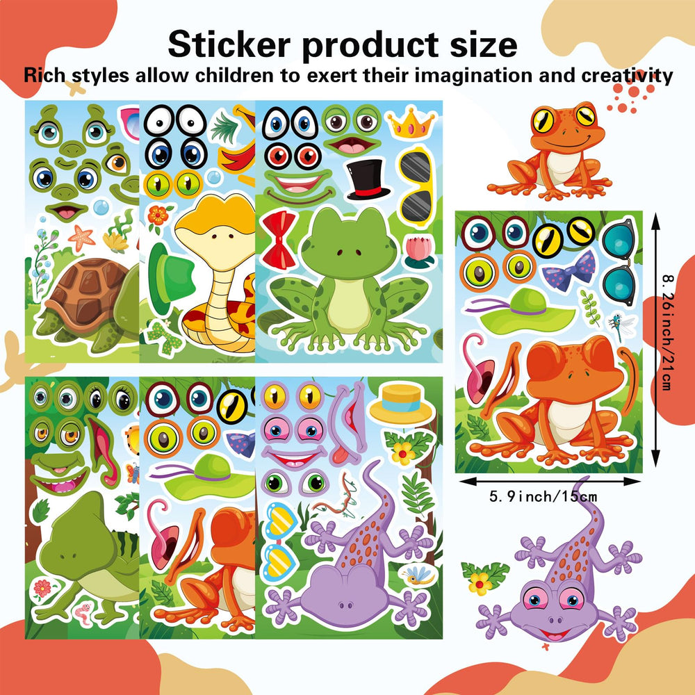 DUJAA reptile Make-a-Face stickers featuring turtles for decorative art