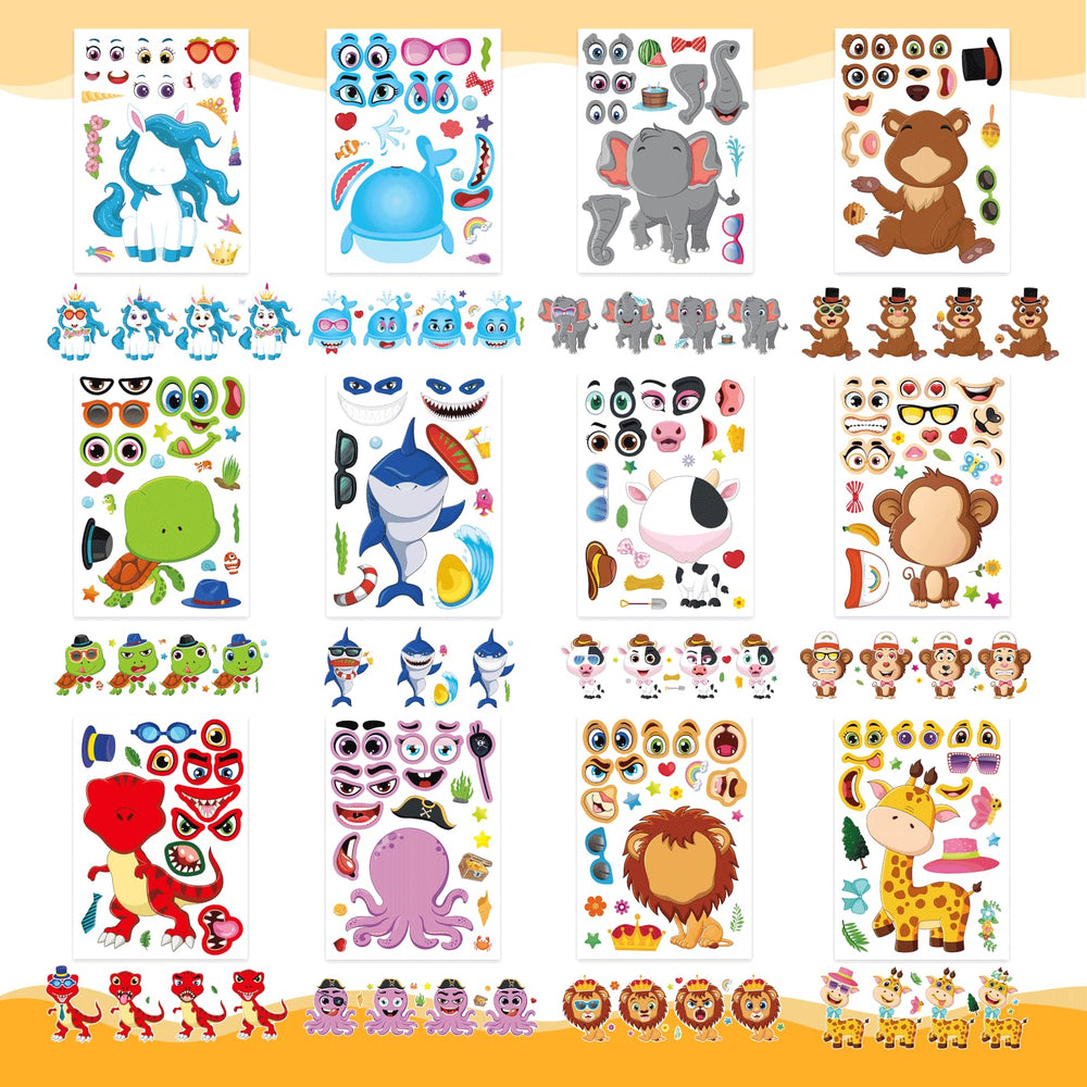 DUJAA sea animals face stickers perfect for playful sticker sheets.