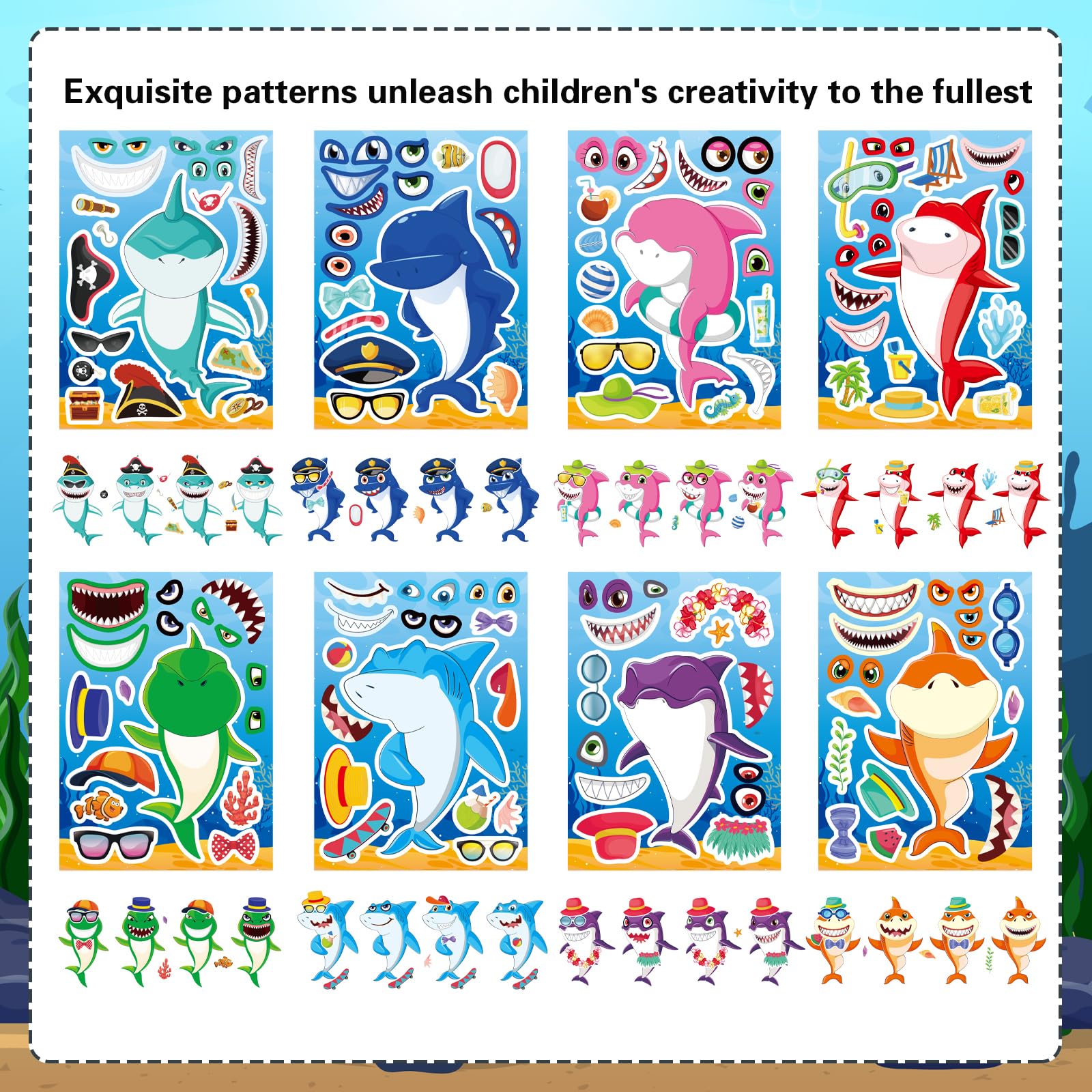 DUJAA shark teeth stickers add bold accents to art projects