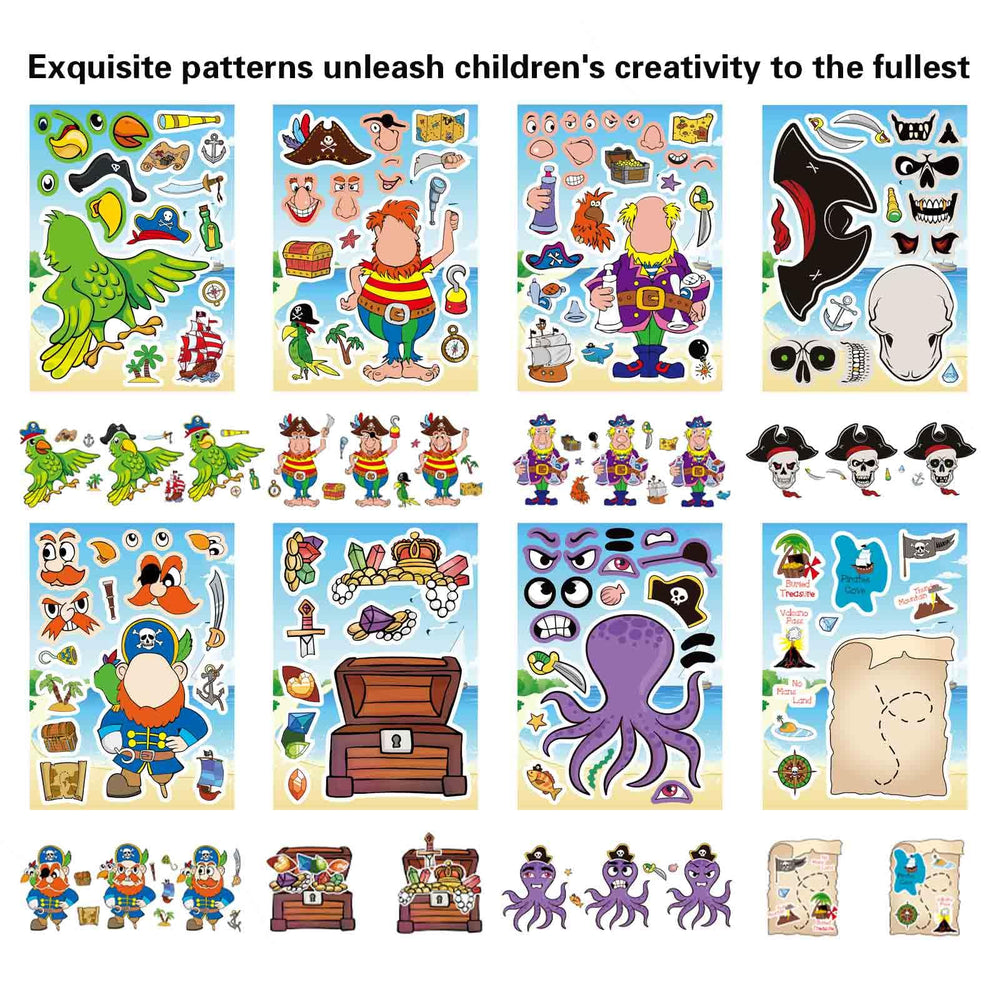DUJAA skull and crossbones stickers ideal for pirate party decor.
