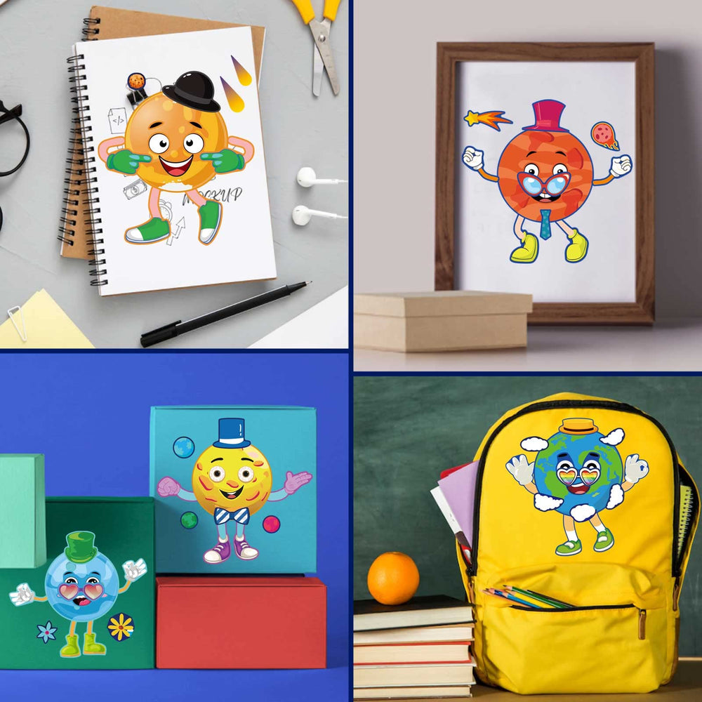 DUJAA space stickers colorful planets encourage imaginative learning
