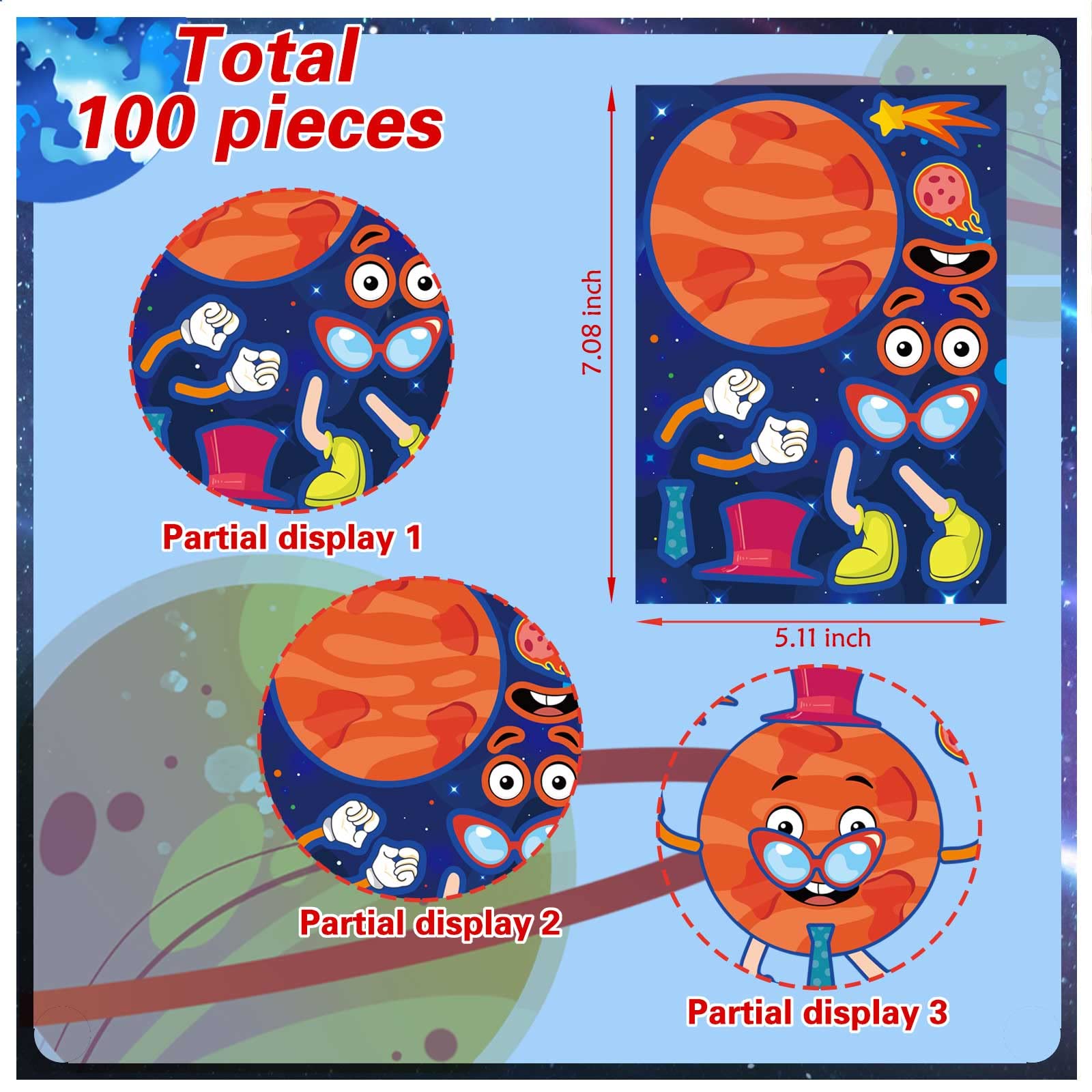 DUJAA space stickers are safe for kids to use in crafts
