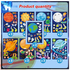 DUJAA space stickers feature a waterproof glossy film that keeps colors vibrant during play
