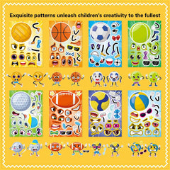 DUJAA 24 PCS stickers for sports-themed events used as party favors.
