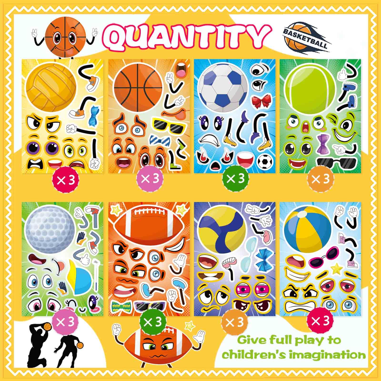 DUJAA sport ball stickers varied designs for mix-and-match play.