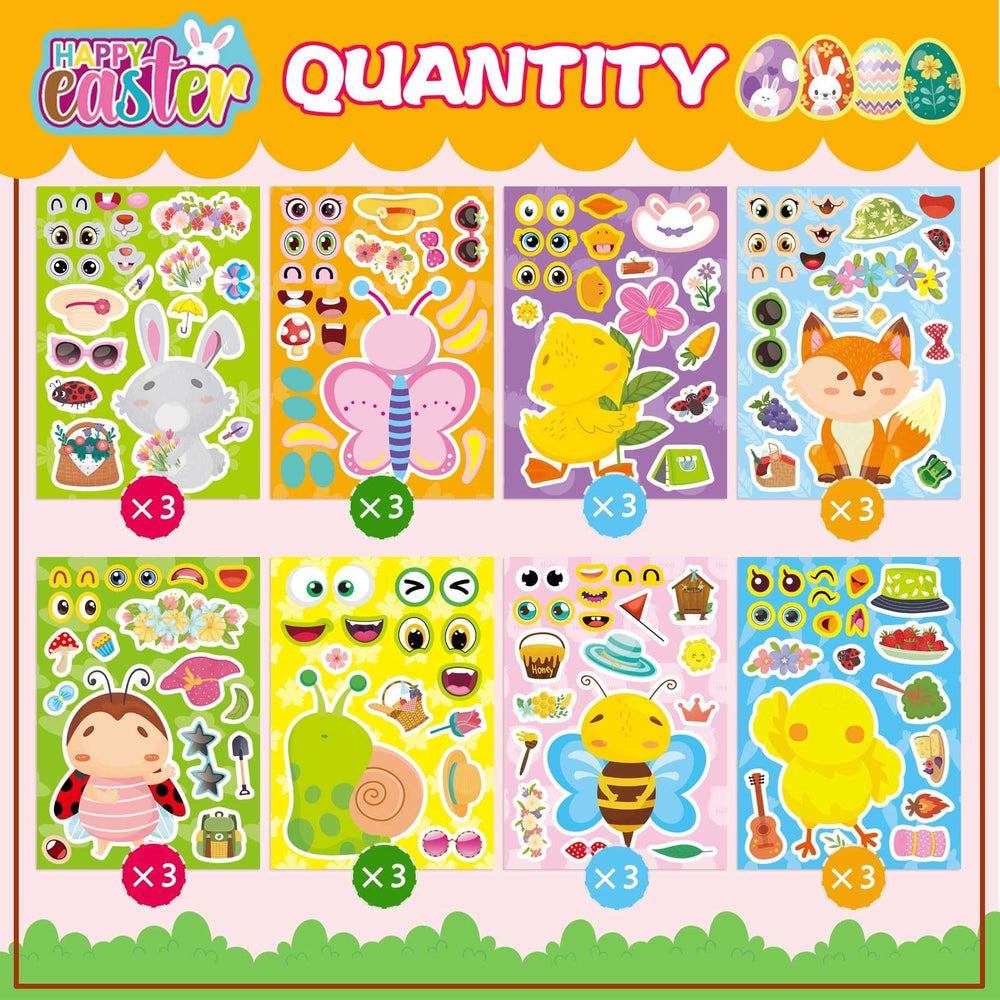 DUJAA spring stickers chicken design, fun Easter craft for kids.