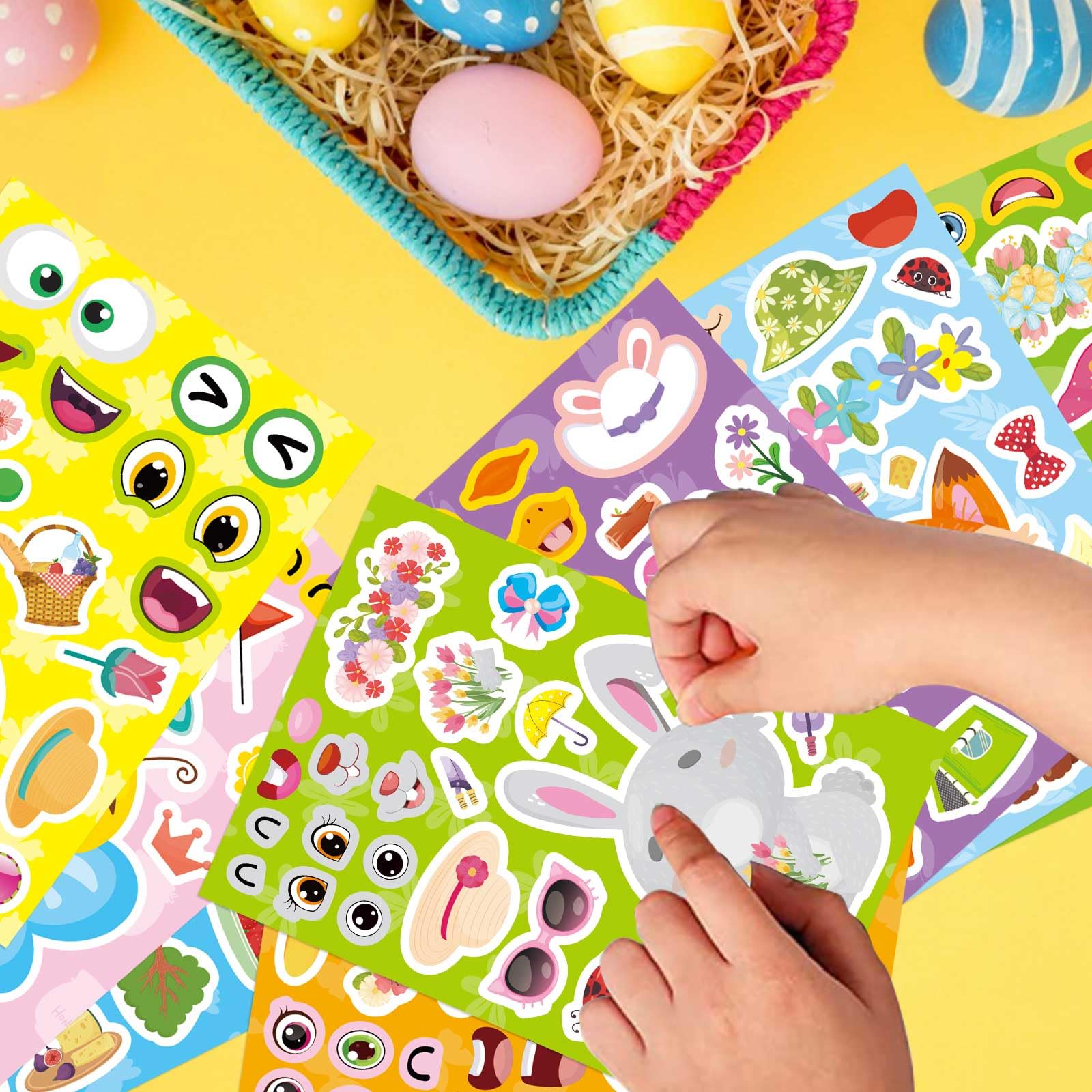 DUJAA spring stickers rabbit design, perfect for notebooks and crafts.
