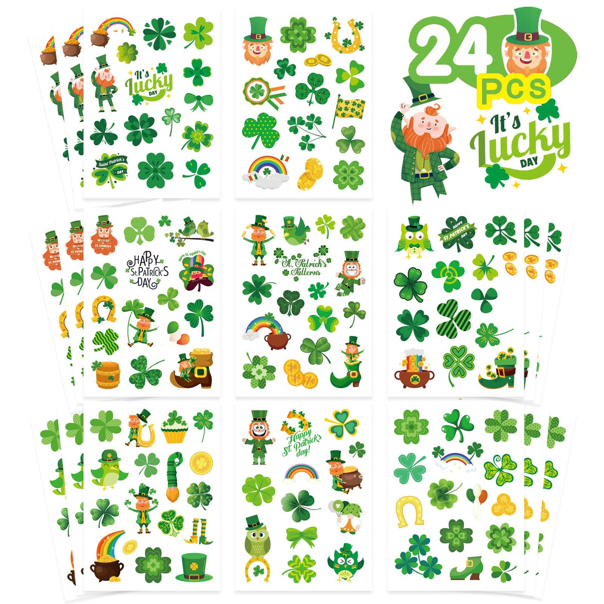 DUJAA shamrock stickers brighten scrapbooks with festive luck and shine.