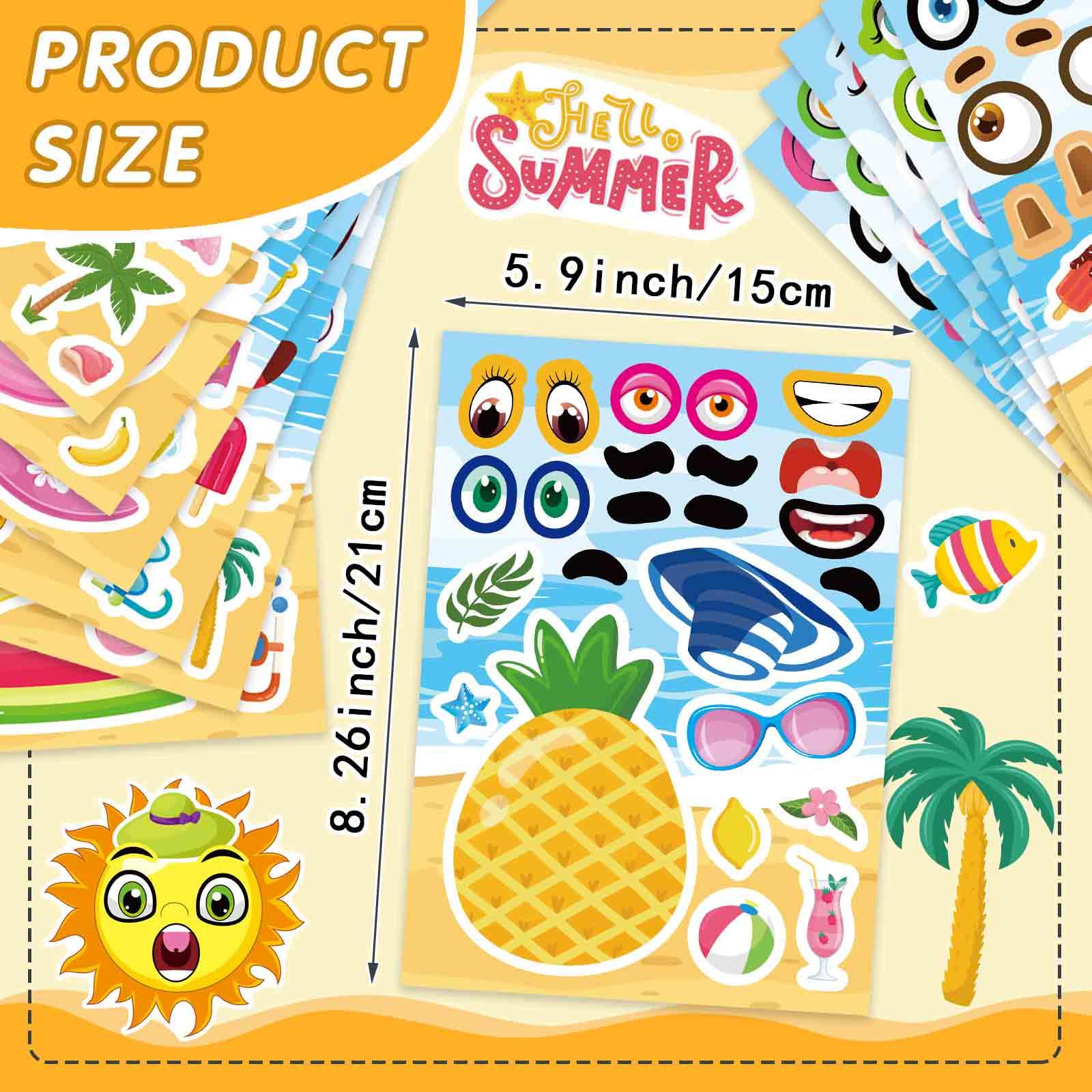 DUJAA summer stickers puffer fish add whimsy to crafts and loot bags.