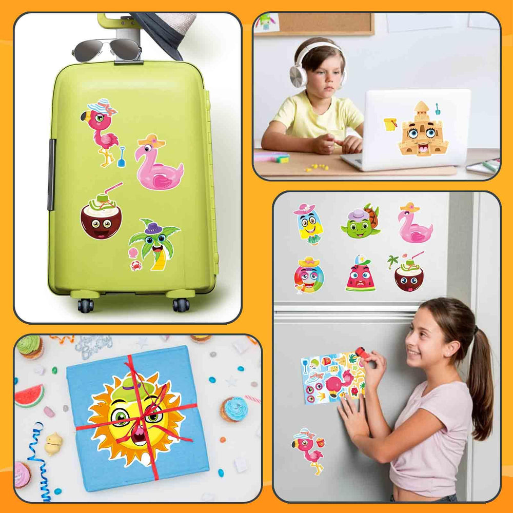 DUJAA summer stickers seahorse inspire imaginative tropical sticker scenes.