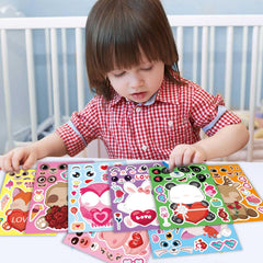 DUJAA valentines angel hearts stickers for kids, ideal for sweet cards and decor.