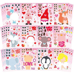 DUJAA bear-face stickers for kids crafts and classroom valentine projects.