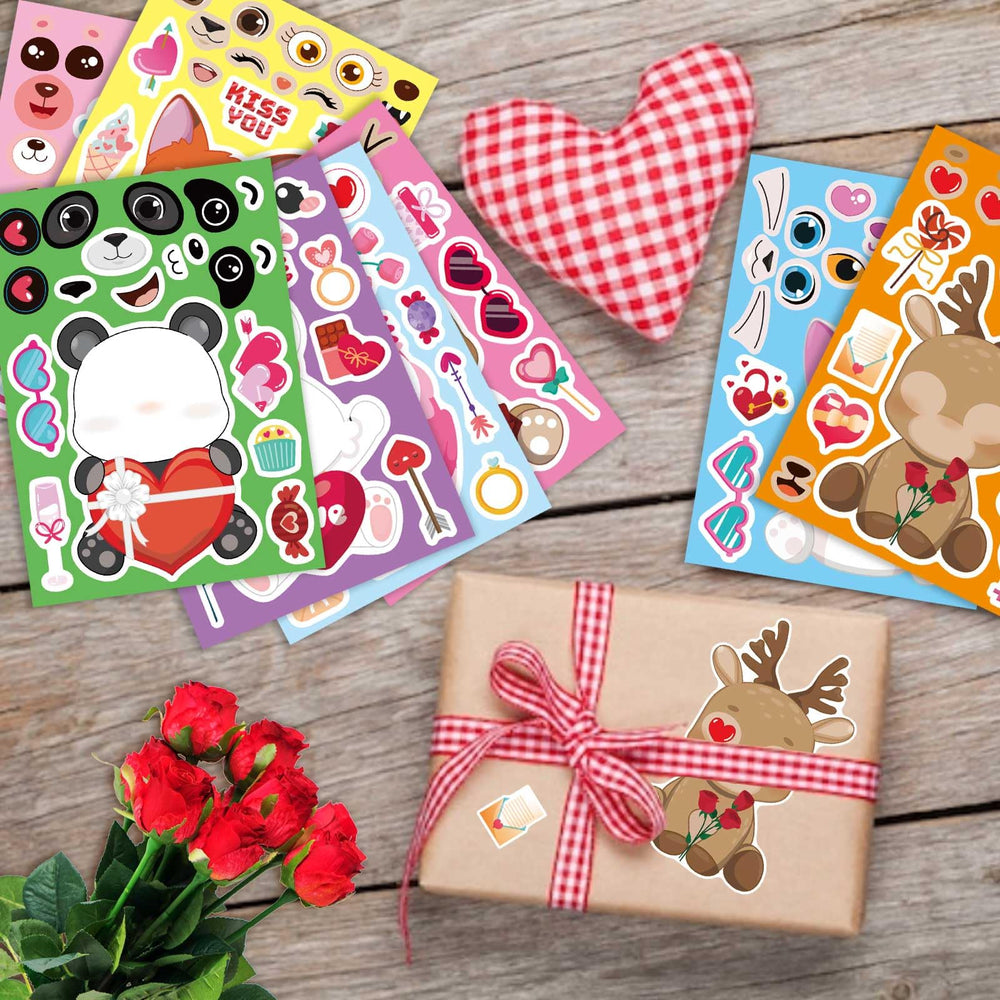 DUJAA valentines dwarf figures stickers for kids, fun for storytelling crafts and party favors.