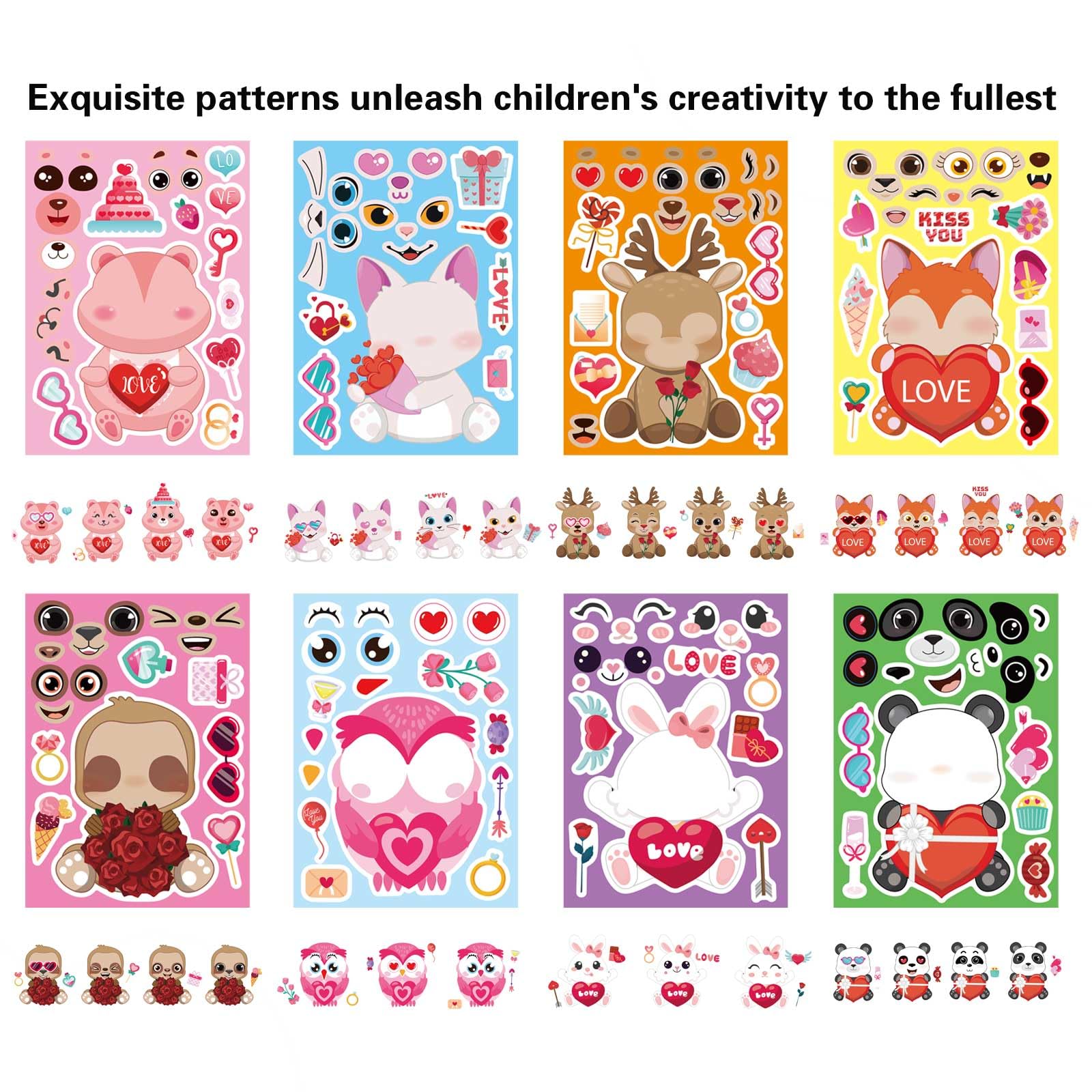 DUJAA valentines monster designs stickers for kids, sparks creative decorations and activities.