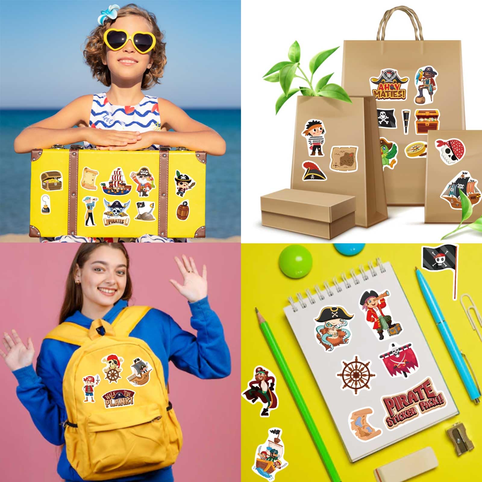 DUJAA water bottle sticker pirate design keeps belongings lively on the go