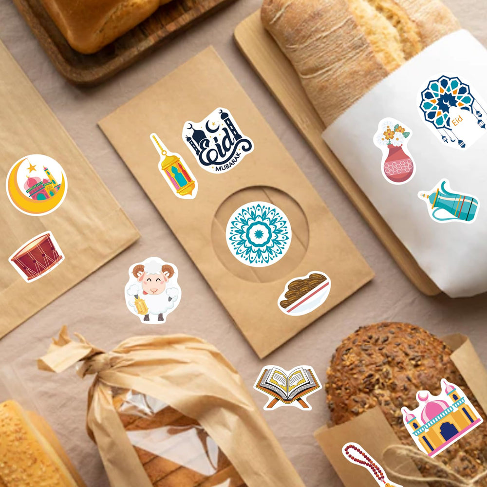 DUJAA water bottle stickers with Ramadan motifs for durable daily use.