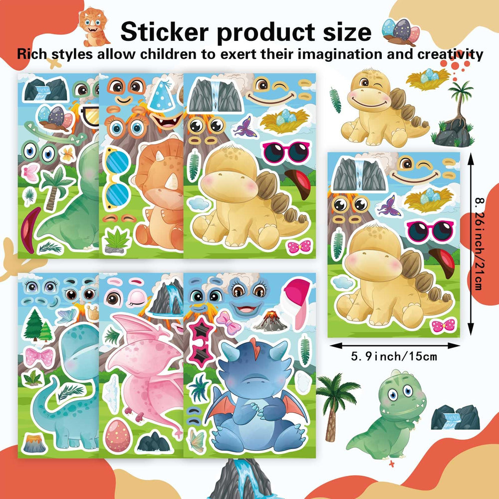 DUJAA waterproof dino stickers on luggage with vibrant colors
