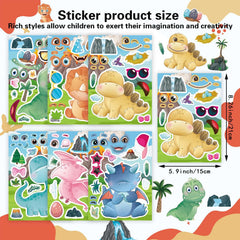 DUJAA waterproof dino stickers on luggage with vibrant colors