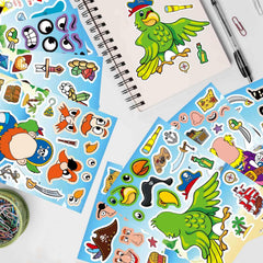 DUJAA waterproof pirate stickers endure daily use during crafts.