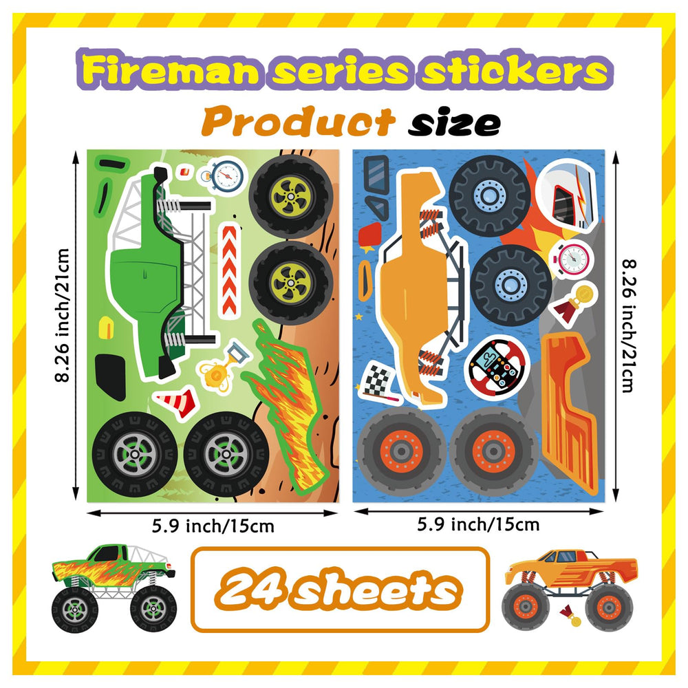 DUJAA monster truck stickers with a waterproof glossy finish for durable projects