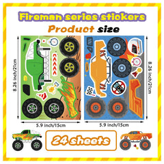 DUJAA monster truck stickers with a waterproof glossy finish for durable projects