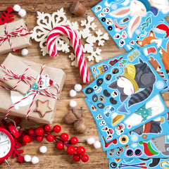 DUJAA winter stickers mittens design suited for kid crafts and festive envelopes