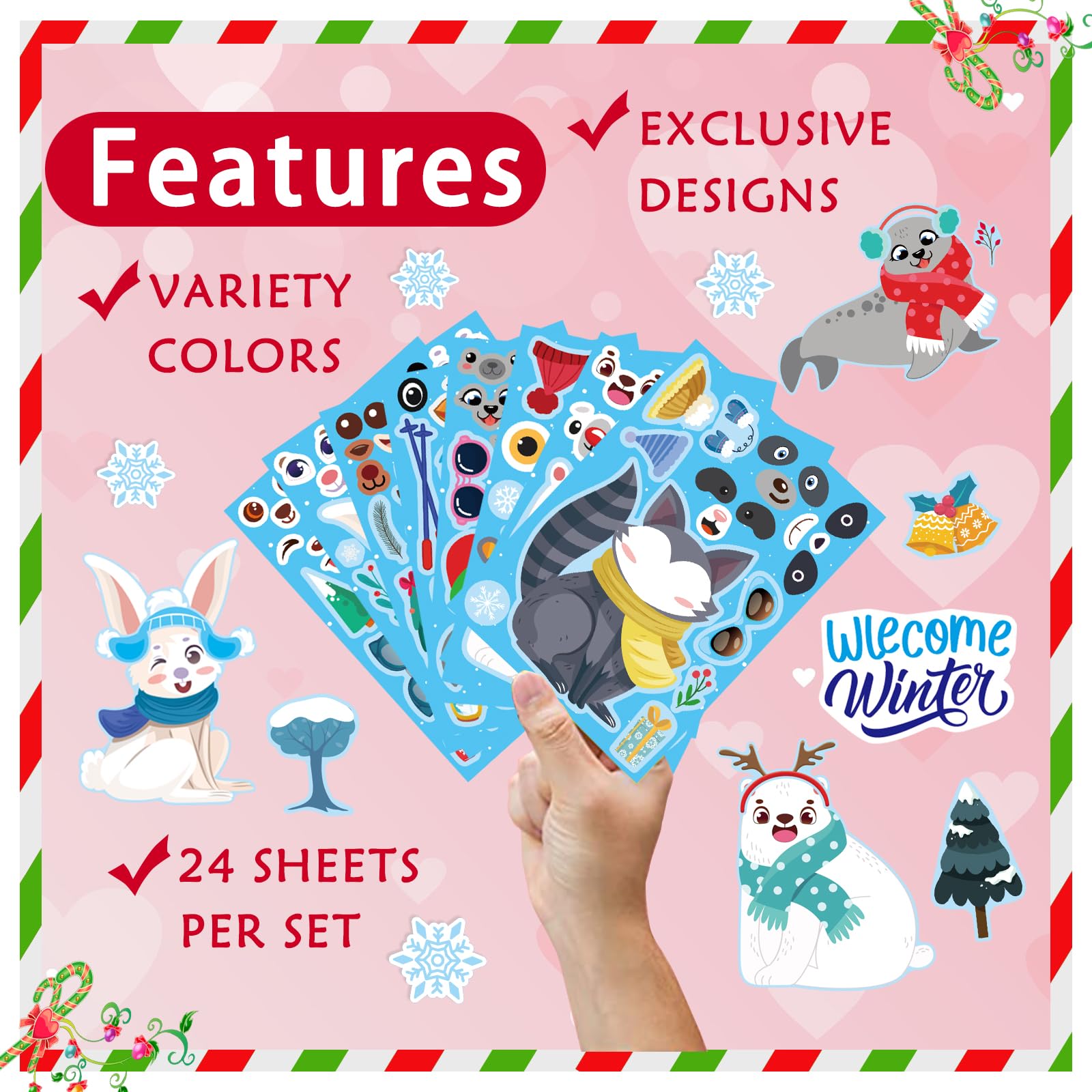 DUJAA winter stickers owl design ideal for imaginative crafts and classroom projects