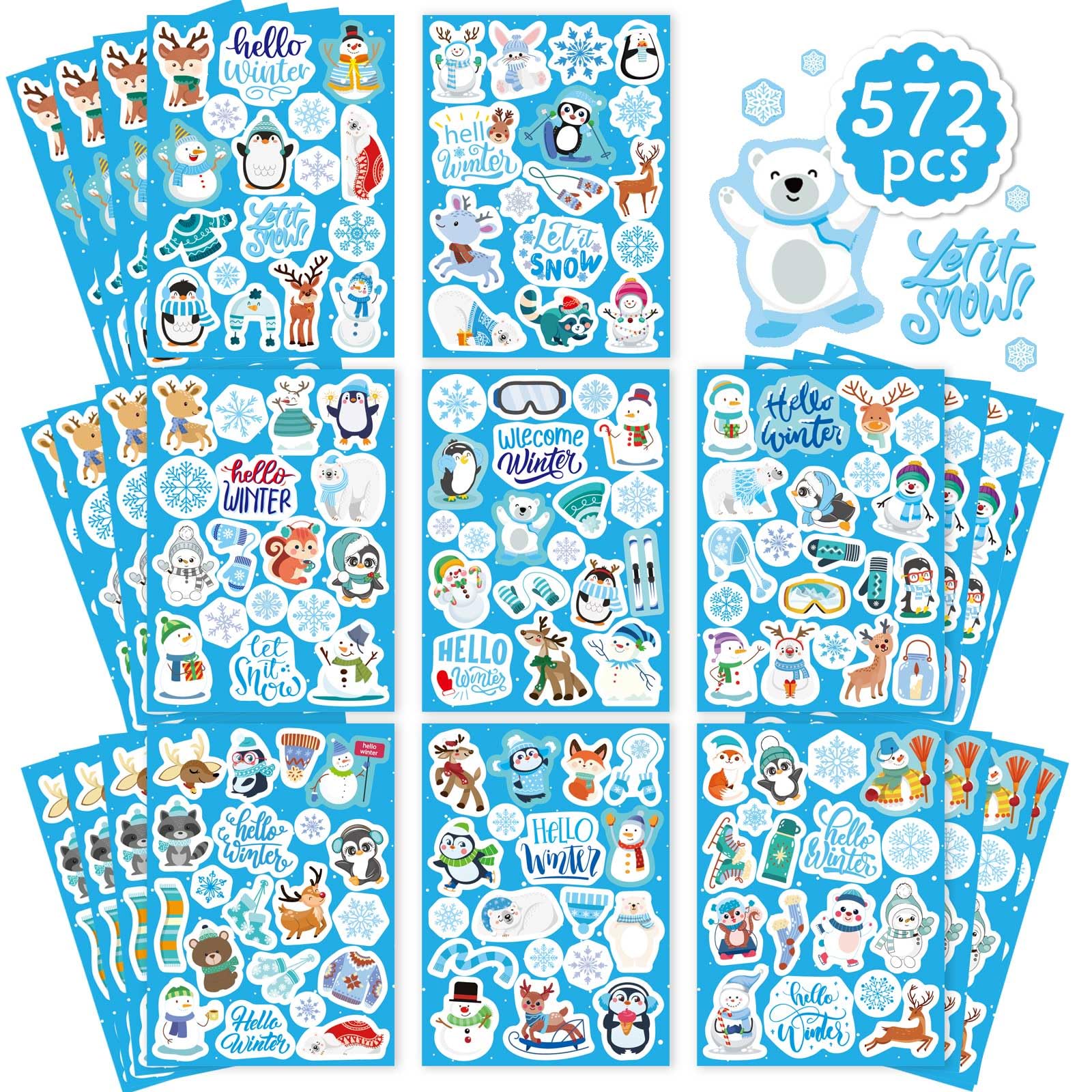 DUJAA penguin sticker wearing a scarf for festive decor and gift wrap