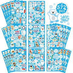 DUJAA penguin sticker wearing a scarf for festive decor and gift wrap