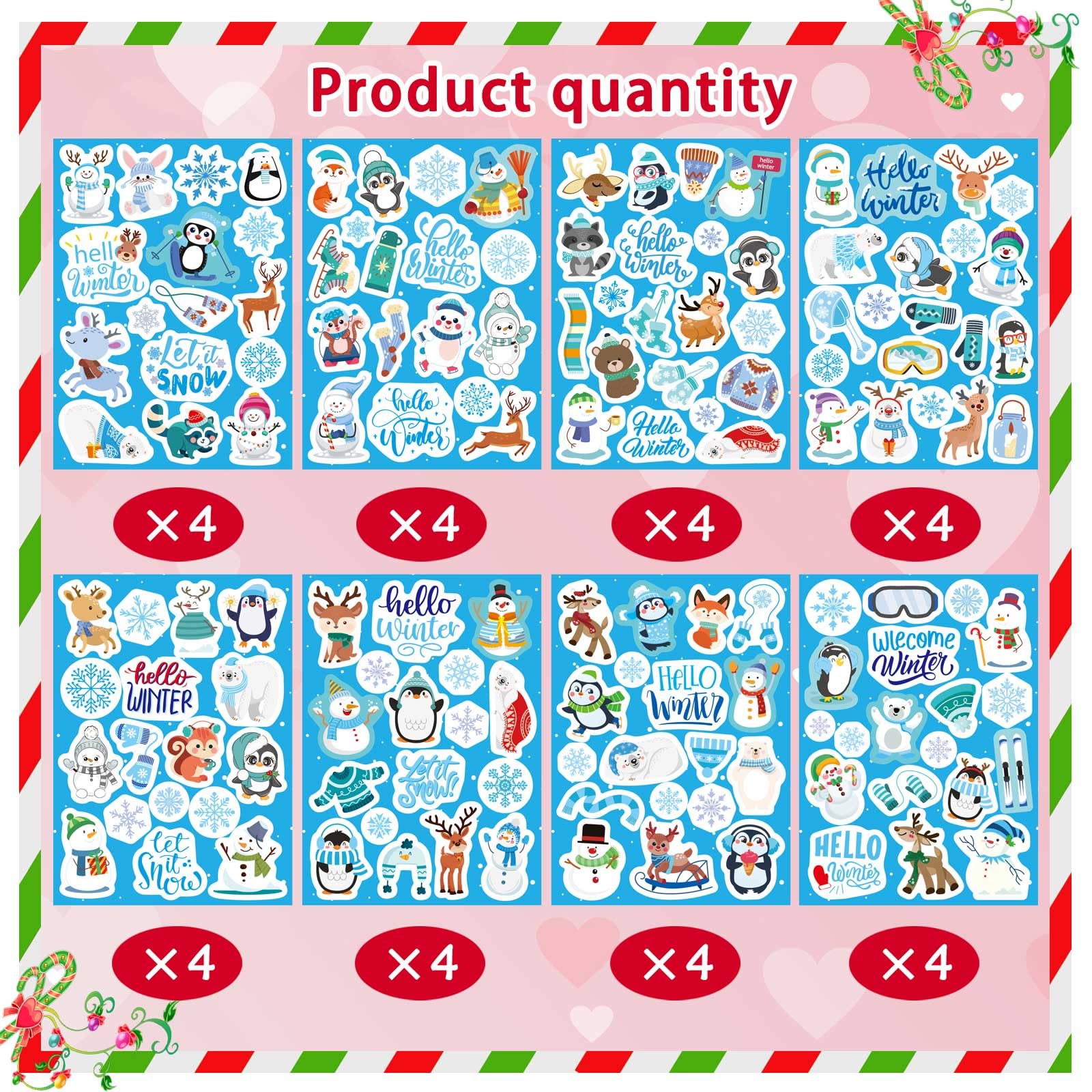 DUJAA polar bear sticker with scarf for kids crafts
