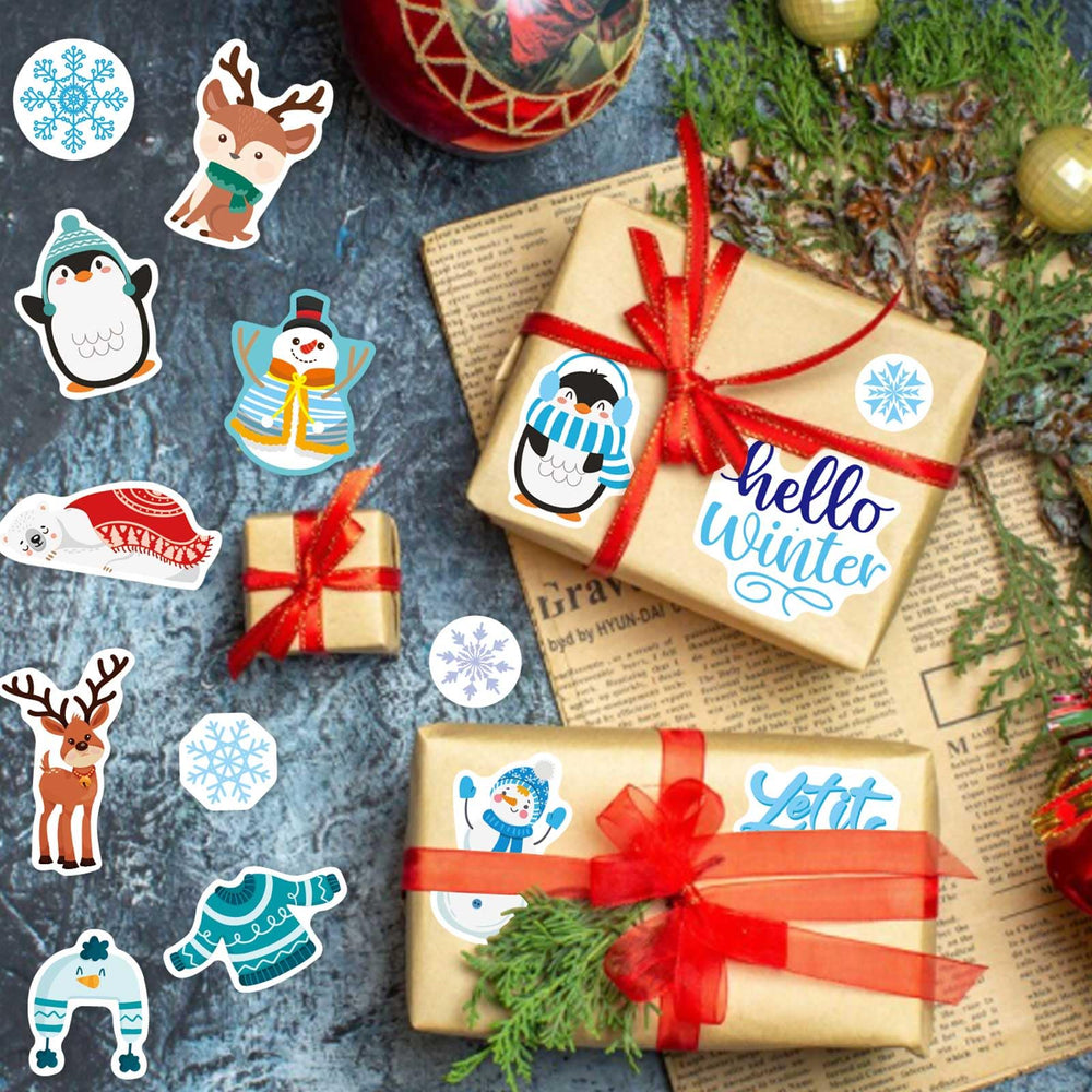 DUJAA reindeer ornament sticker for gift wrapping and cards