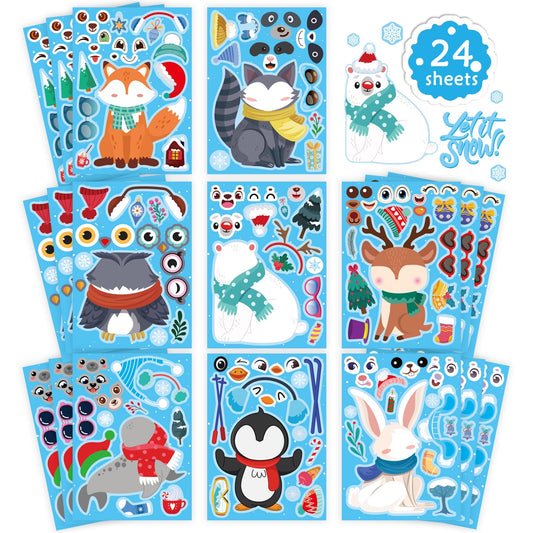 DUJAA winter stickers snowman design for kids crafts and festive gift decoration