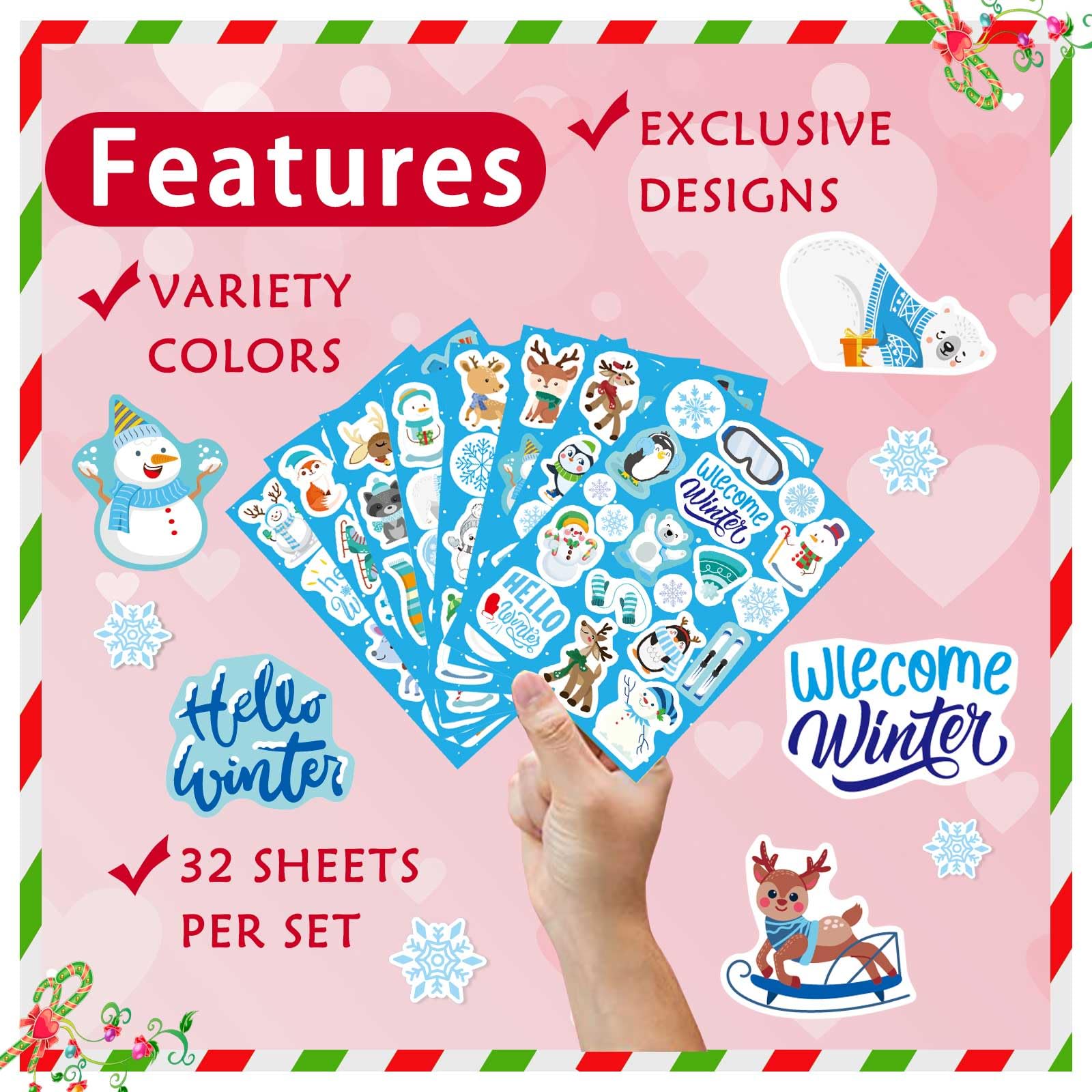 DUJAA snowman sticker with hat for windows and journals