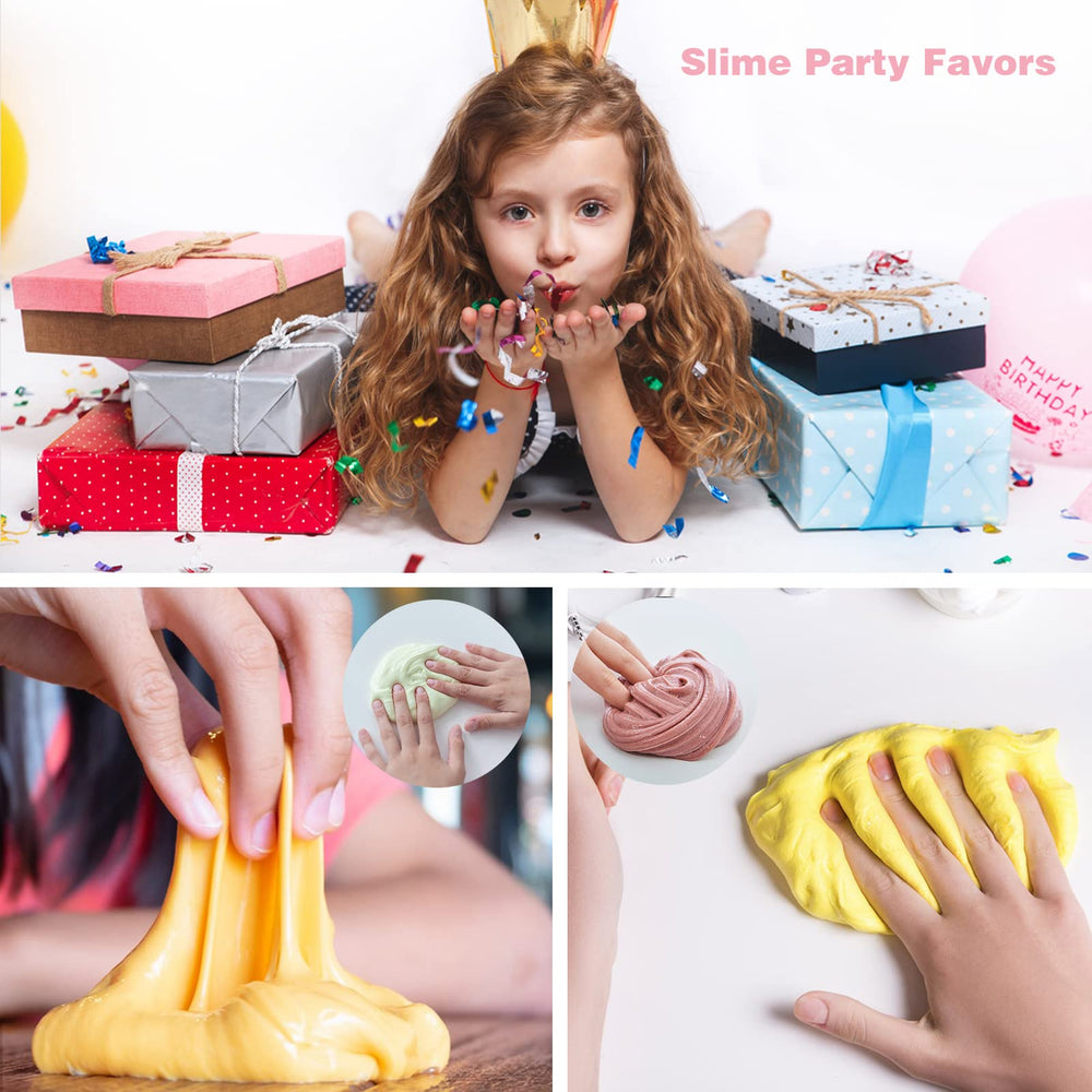 DUJUANHUA soft non-sticky slime texture is easy for kids to handle.