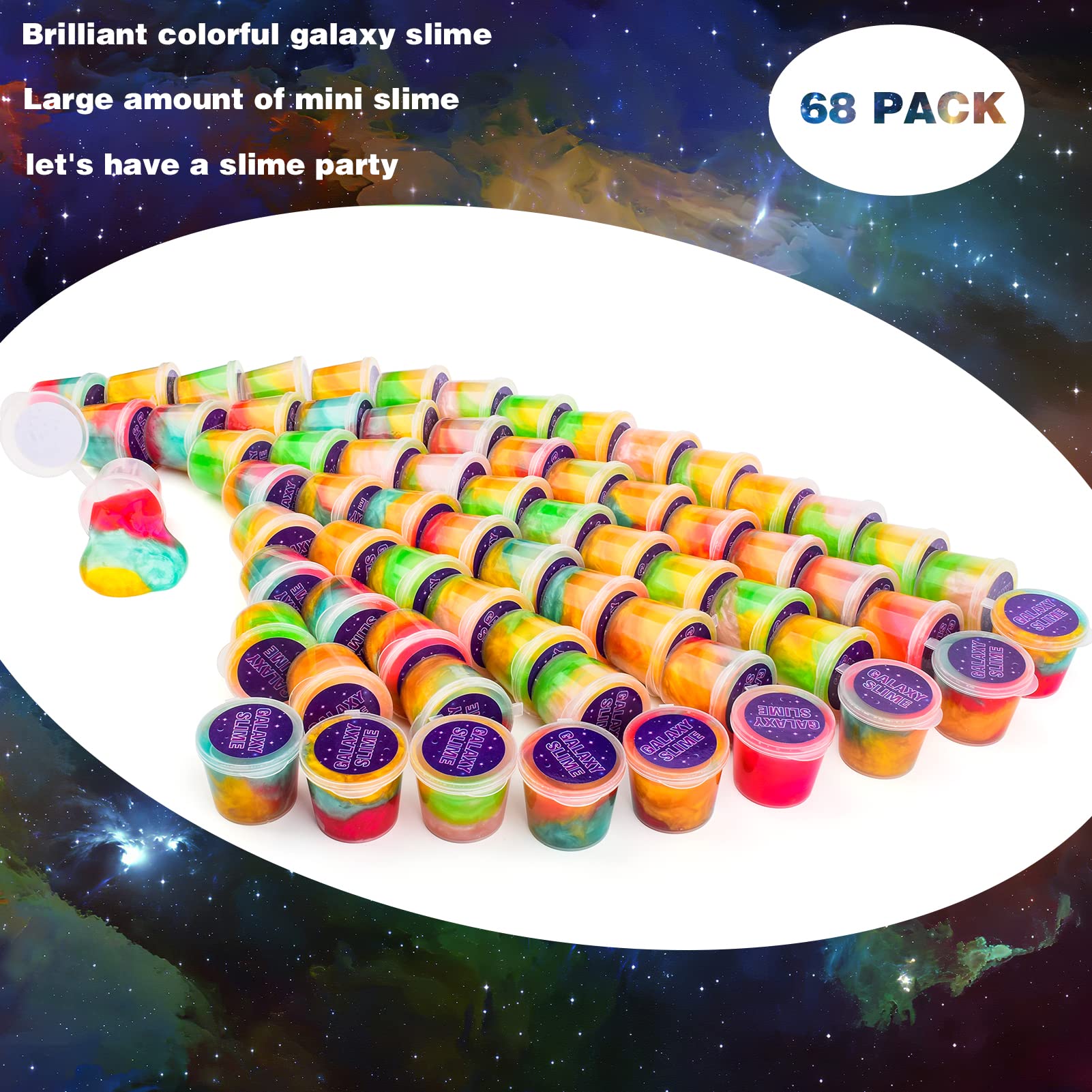 DUJUANHUA Galaxy Slime Kit mini containers offer easy distribution for events.