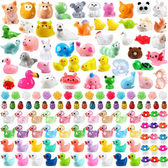 DULEFUN 150pcs mini resin animals for dollhouses and mini landscapes.