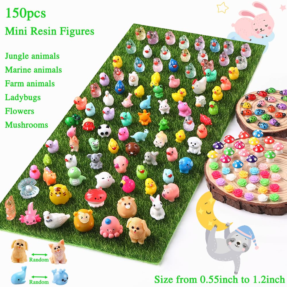 DULEFUN colorful ducks figures brighten dollhouse scenes and terrariums.