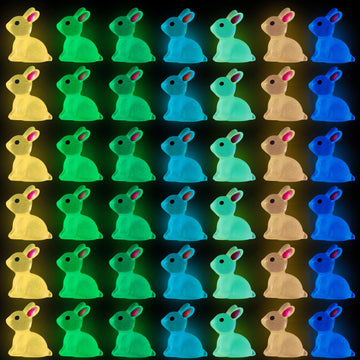 DULEFUN Easter luminous bunny 70pcs glows in the dark for festive decor.
