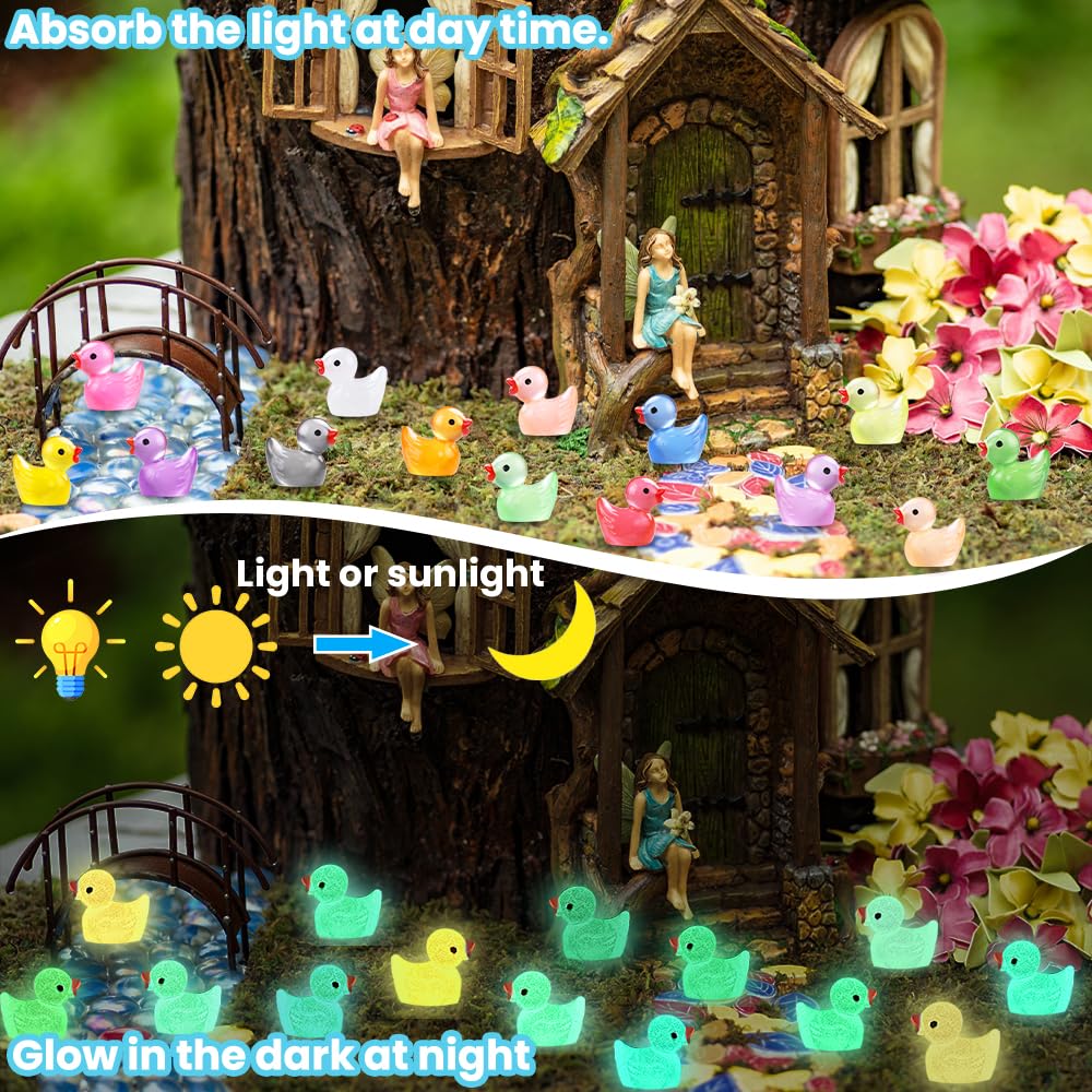 DULEFUN glow-in-the-dark ducks glow after light exposure for night displays