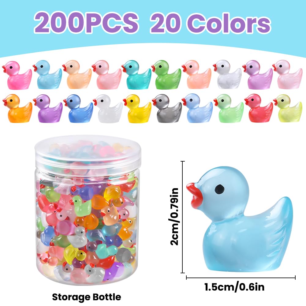 DULEFUN luminous mini ducks in 20 colors brighten micro landscapes and crafts