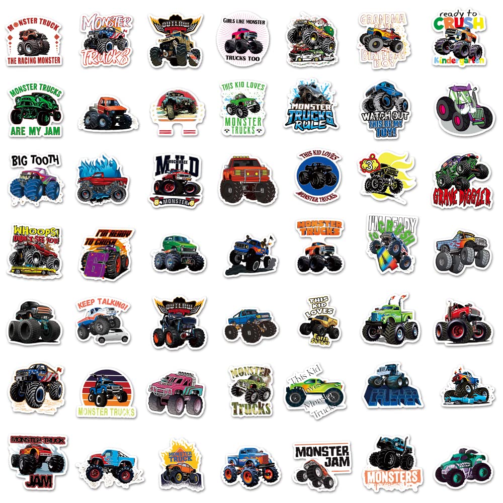 DULEFUN monster truck stickers for skateboard: strong adhesion on curved surfaces.
