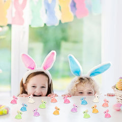 DULEFUN seven-color glow bunnies add whimsy to day and night displays.