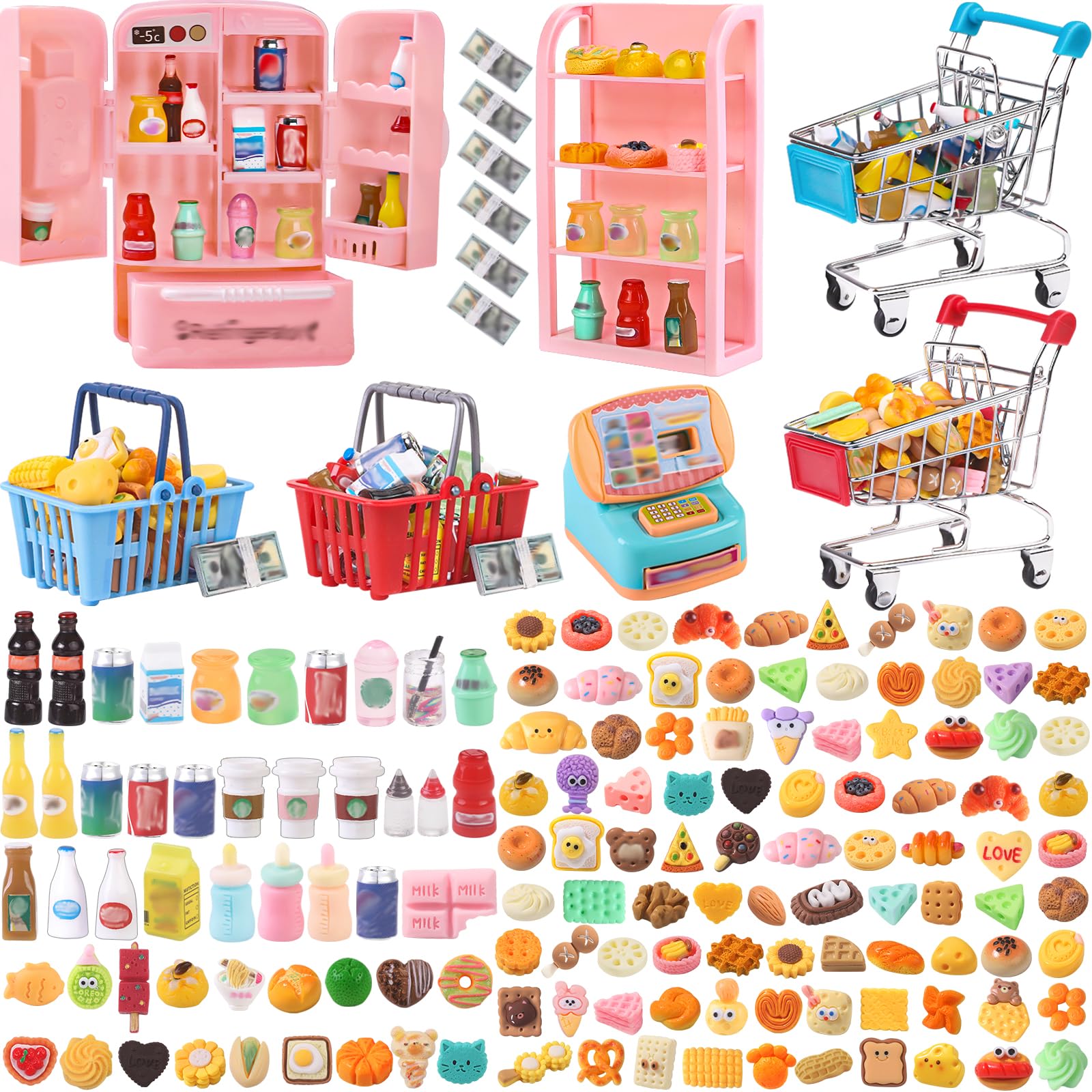 DULEFUN shopping cart and basket set enhances pretend shopping play for kids