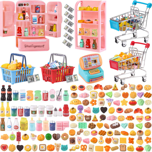 DULEFUN shopping cart and basket set enhances pretend shopping play for kids