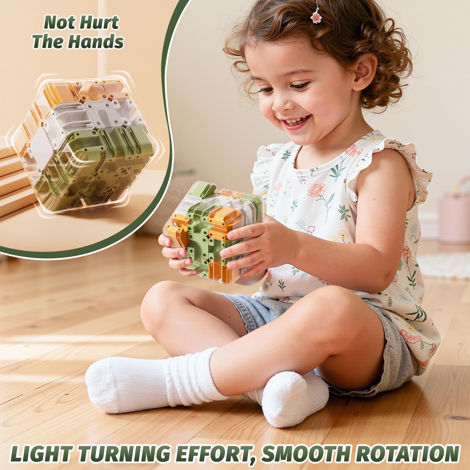 DULONIME 3D cube puzzle tilt-and-turn action guiding the ball