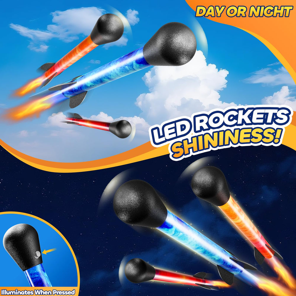 DULONIME launcher base shown with adjustable angle for varied flight paths