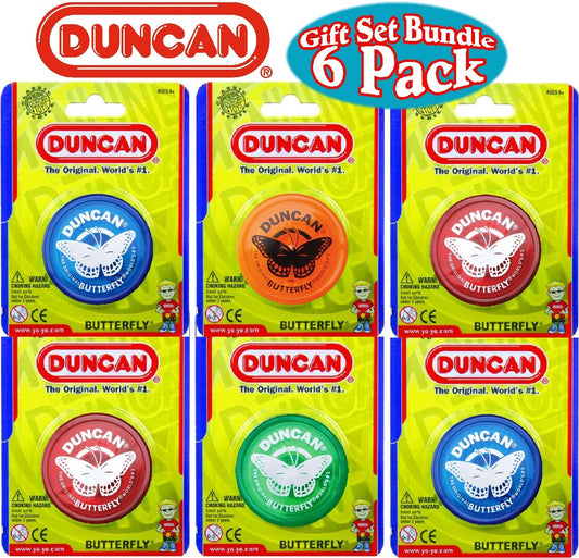 Duncan Butterfly Yo-Yo six-pack in assorted colors for beginners