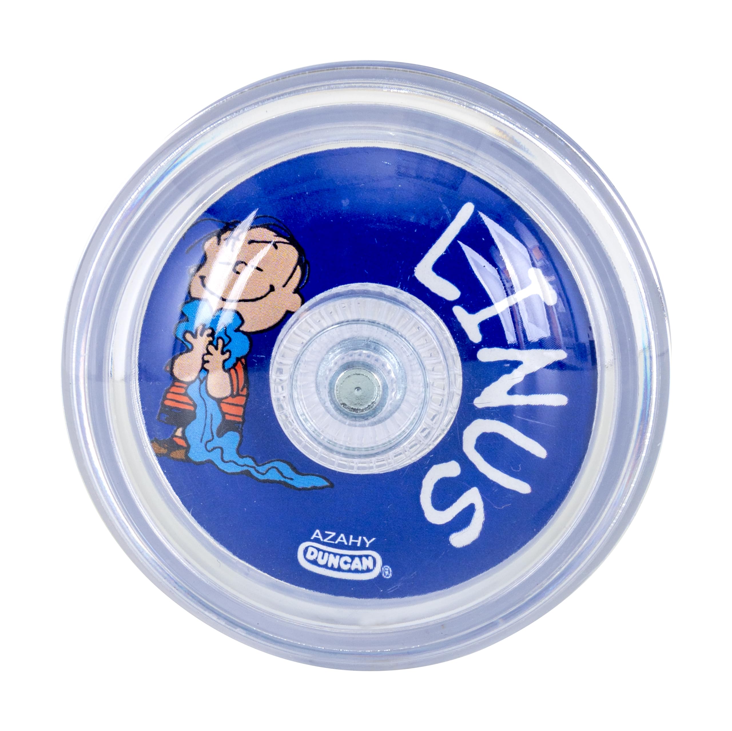 Duncan Imperial Yo-Yo Linus front view showing beginner-friendly steel axle and durable plastic body.