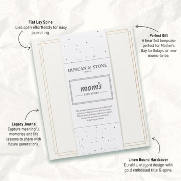DUNCAN & STONE PAPER CO. gold embossed spine adds refined detail to the memoir journal